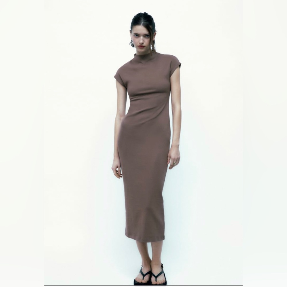 New Zara Cotton Midi Dress